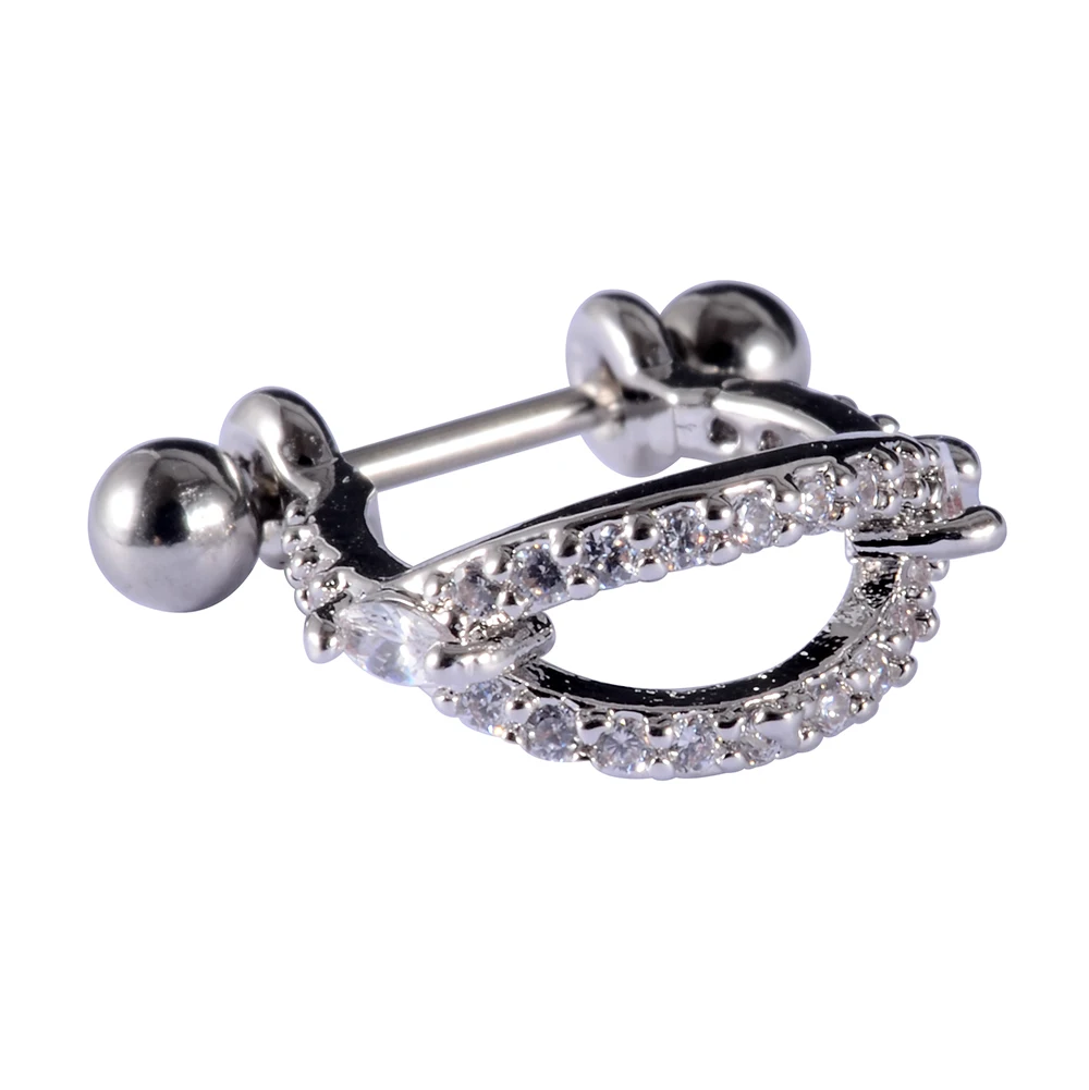 Geometric Earrings Ear Cuffs Earrings 2pcs Surgical Steel Barbell Earring Helix Tragus Cartilage Daith Micro with CZ Zircon Hoop Loop Ear Cuff Piercing Jewelry