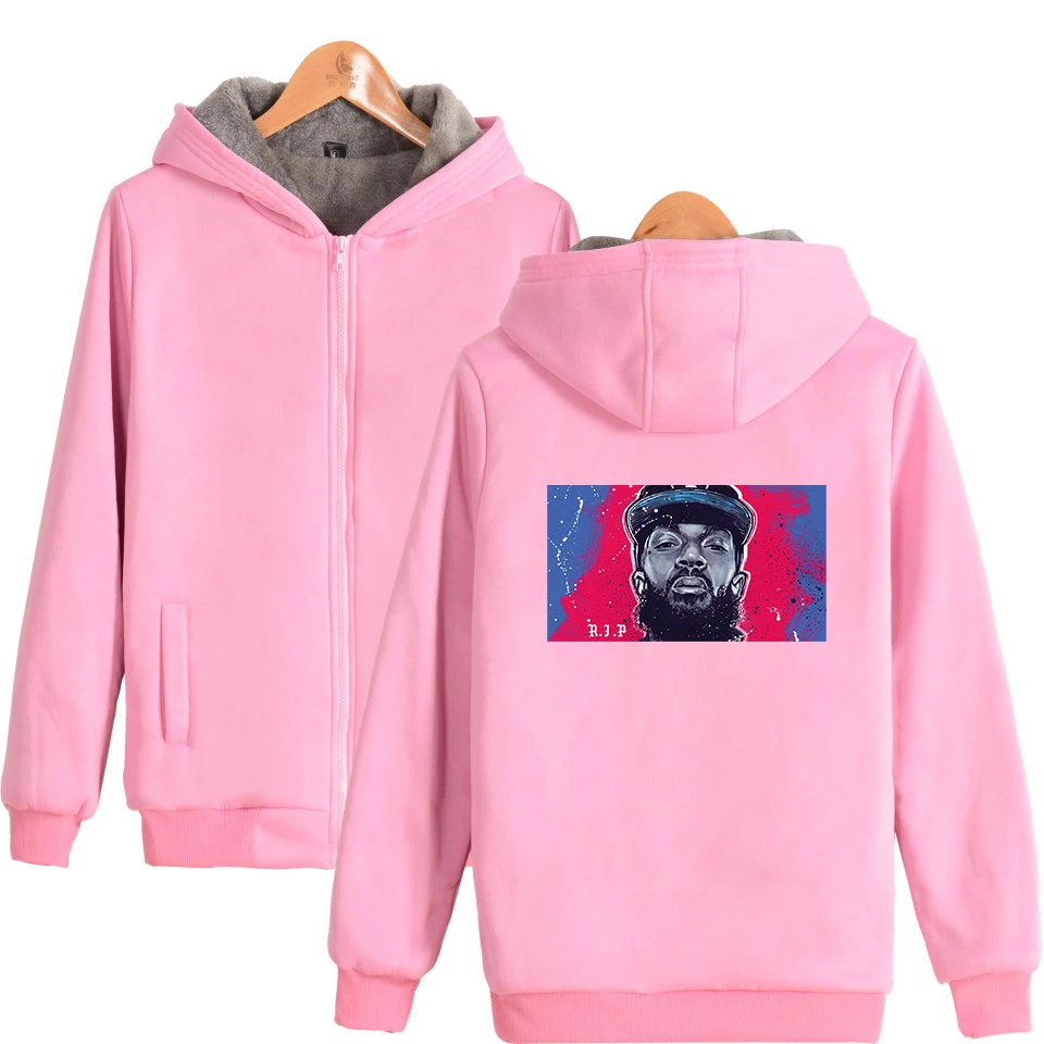 Новые Nipsey Hussle Kpop модные зимние толстовки с капюшоном на молнии для мужчин и женщин, куртки с длинным рукавом, толстые толстовки с капюшоном на молнии, топы