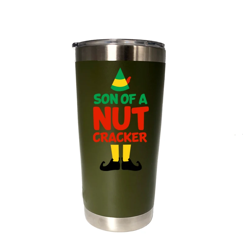 20 oz green Рождественская 30 унций тумблер дорожная Автомобильная кружка с двойными стенками Изолированная вакуумная фляжка из нержавеющей стали Термос водяное бутылочное пиво кофейная чашка - Цвет: 20 oz green