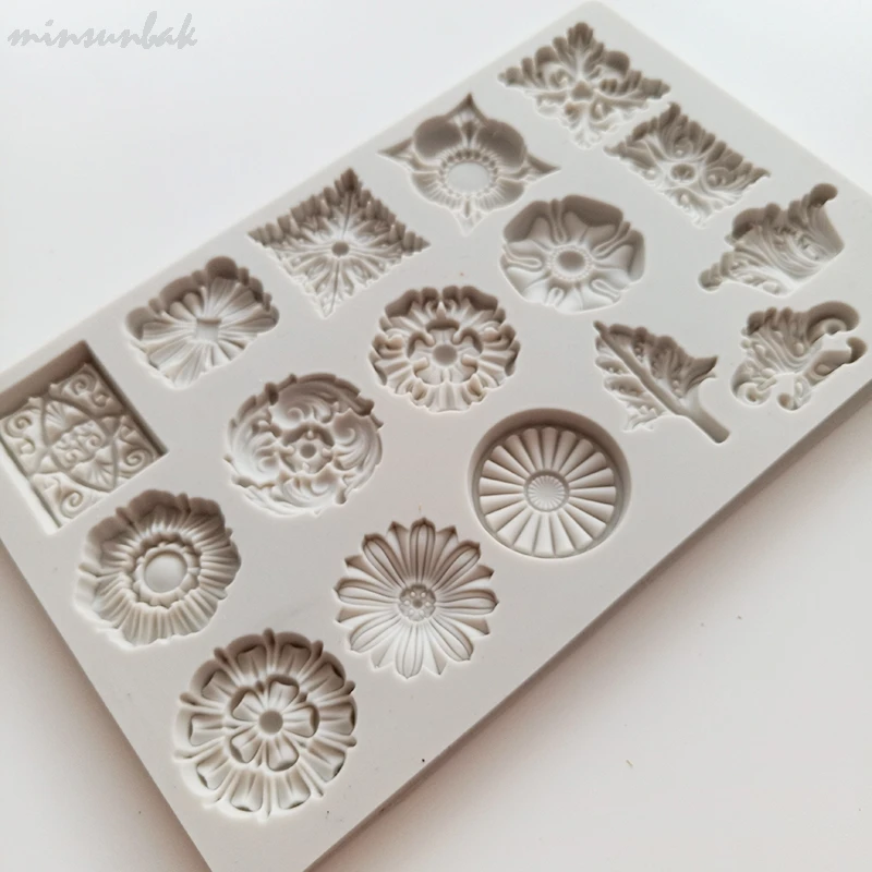 Minsunbak Европейская рельефная силиконовая форма для помадки, ювелирная форма для заливки шоколада, кондитерских изделий, инструмент для украшения торта