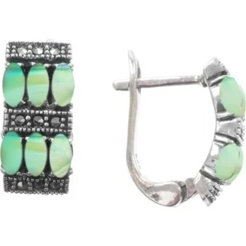 

Yuk marcasite earrings with mother of pearl and marcasite from silver