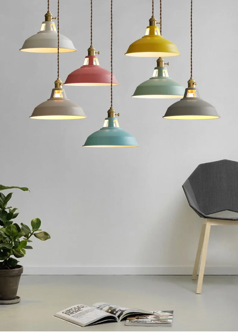YUENSLIGHTING разноцветный металлический оттенок макароны подвесные светильники современные подвесные светильники для ресторана лампа домашний декор Освещение