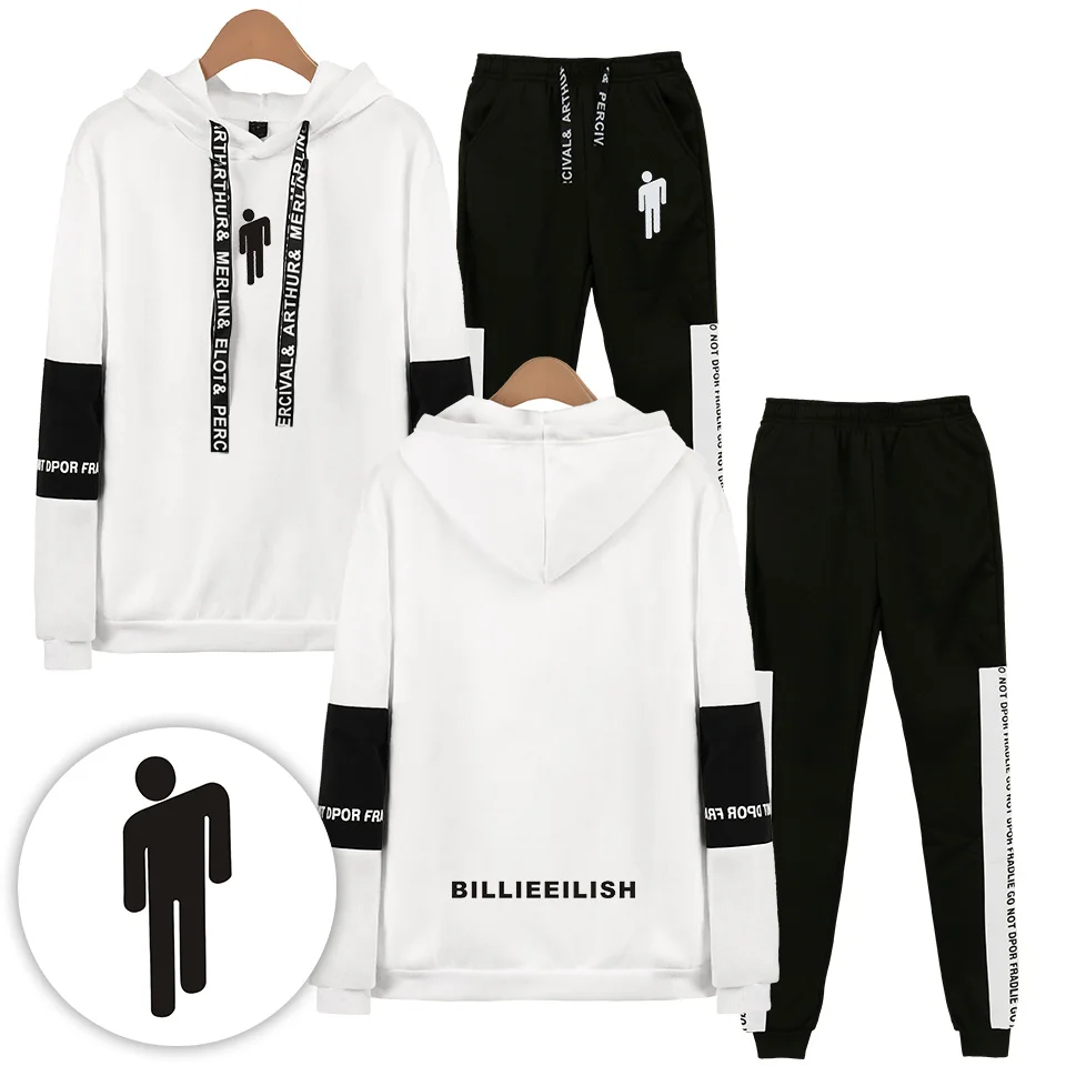 Модный дизайн Billie Eilish Толстовка комплект из двух предметов для женщин/мужчин осень зима толстовка Billie Eilish толстовки/спортивные штаны Спортивная одежда