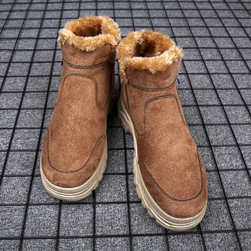 Men's Boots Winter High Top Top Selling Plush Luxury Warmth Cotton Shoes Ankle Boots Thick-sole Non-slip Men's Shoes