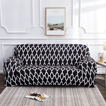 

Geometric Elastic Sofa Cover Solid Tight Wrap All-inclusive Sofa Slipcovers Living Room Plaid Couch Cover Furniture Protector