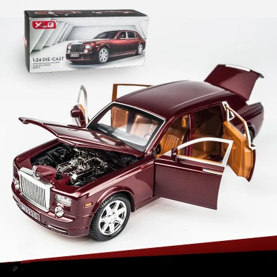 KIDAMI Rolls Royce 1:24 Масштаб литья под давлением модель автомобиля игрушечные машинки Вытяните назад звуковой светильник Коллекция подарков для детей и взрослых - Цвет: Phantom Red