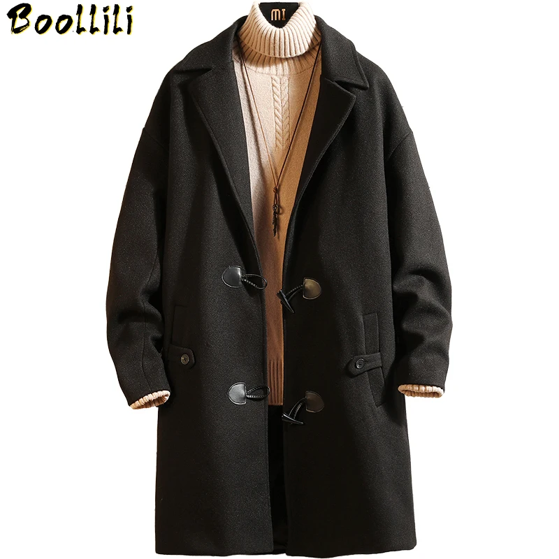 

2020 Casual Classic Spring Autumn Fashion Brand Clothes Fleece Thick Warm Woolen Overcoat Blend Men's Coat Jacket