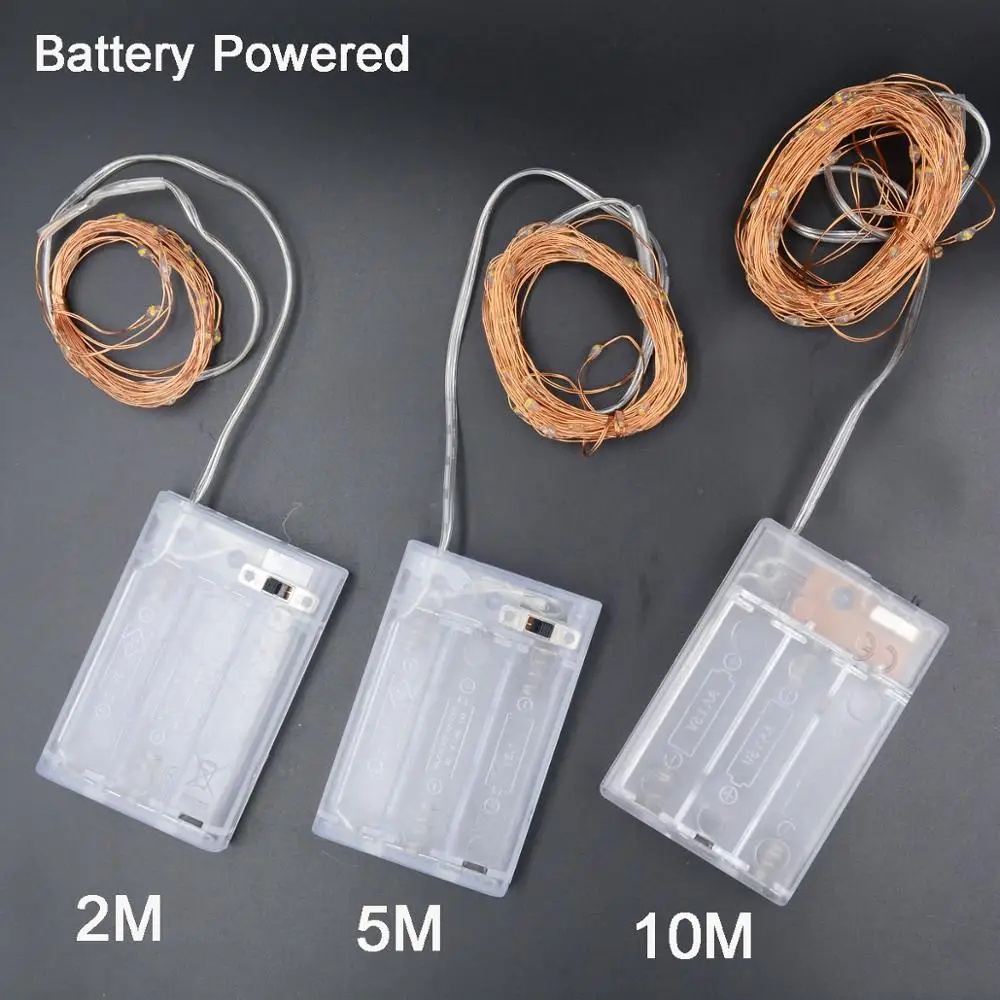 2 м, 3 м, 5 м, 10 м, питание от usb/питание от батареи, светодиодные Рождественские огни, медная гирлянда, сказочные огни, гирлянда, праздничная, свадебная, декоративная
