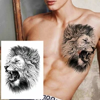 Tiger Lion Man Temporary Tattoos Sticker Waterproof Fox Wolf Fashion Animal Realistic Fake Body Arm Art Sleeve Tatoo Women Totem