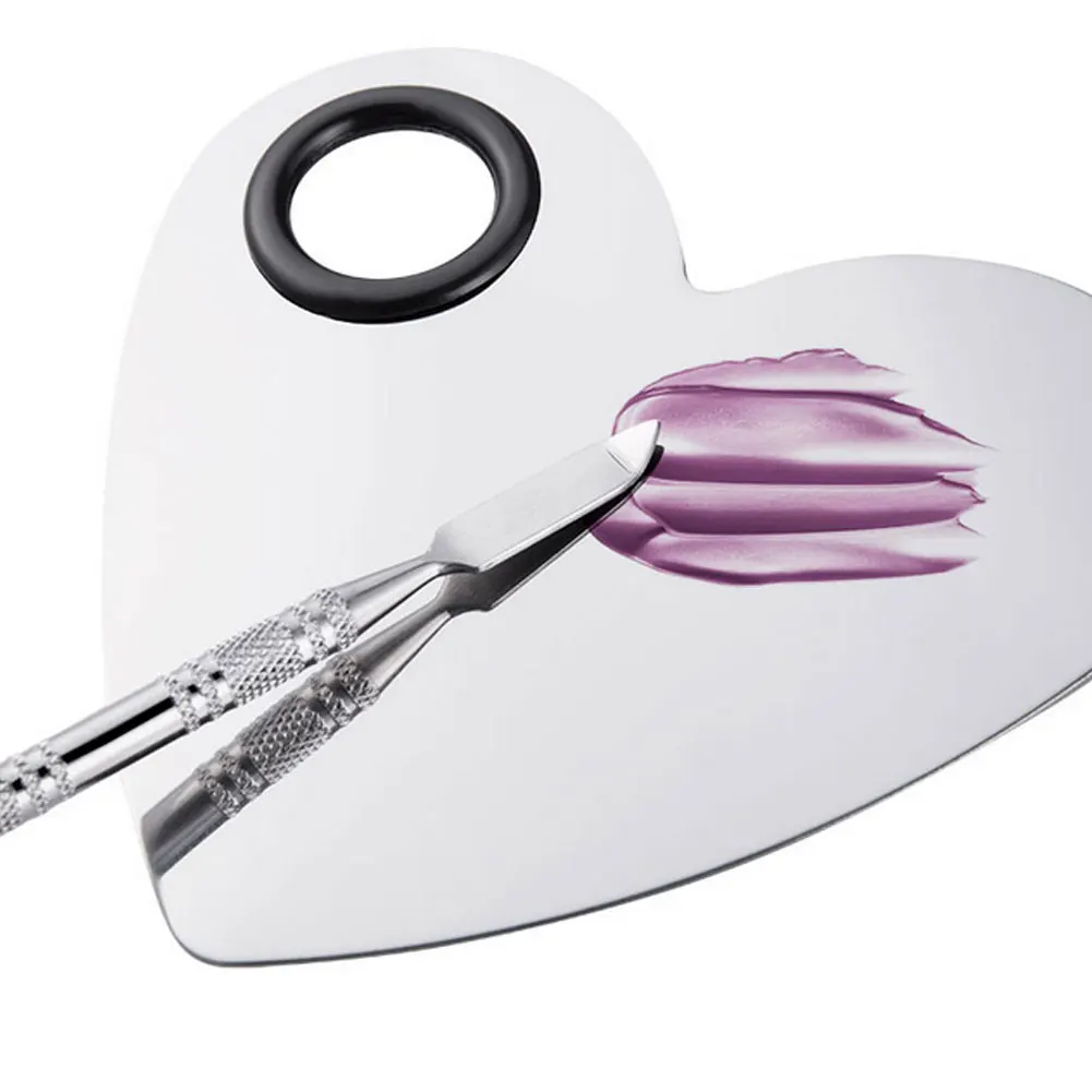 Акриловая палитра для макияжа Love Heart Make up Plate с шпателем гель основа ногтей тени