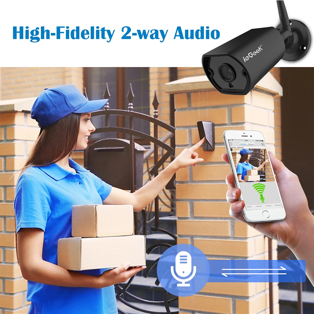 Wi Fi IP камера 1080P HD ночного видения ИК камеры безопасности IP66 Водонепроницаемая