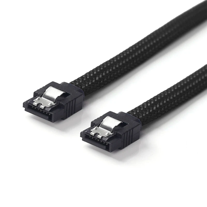 2 шт 50 см SATA 3,0 III SATA3 7Pin кабель для передачи данных 6 ГБ/сек. SSD Кабели HDD жесткий диск шнур для передачи данных с нейлоновыми рукавами премиум версия(черный