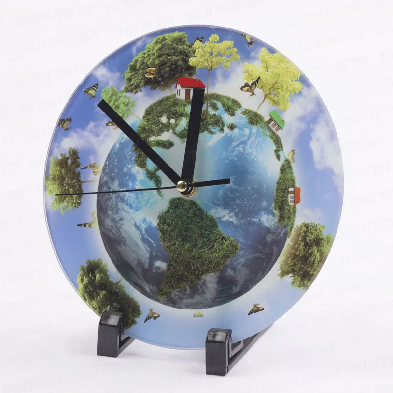 Sublimation Blanks DIY Gifts Glass Alarm Clock For Sublimation Heat Press  Transfer Machine Printing 10pcs
