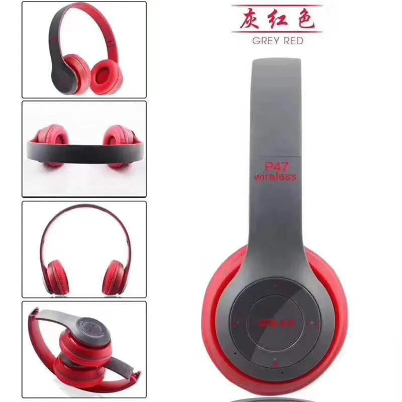 Wireless Headsets Bluetooth Headphone Foldable Gaming PS5 Adjustable Computer Earphone Support Mic TF Card FM Earbuds Headphones