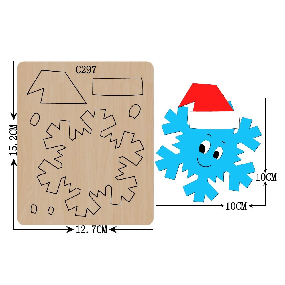 

New Christmas snowflake Wooden die Scrapbooking C-297 Cutting Dies Compatible with most die cutting machines