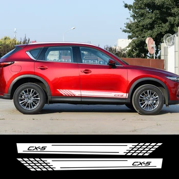 

2pcs For Mazda CX-5 Car Racing Sticker Long Stripe Sport DIY Auto Cover Door Automobiles Vinyl Film Decal Car Tuning Accessories