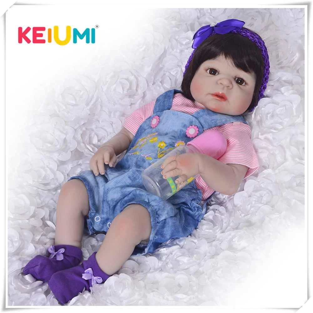

KEIUMI New Arrival Baby Girl Reborn Dolls Kids Toy Full Silicone Vinyl 23'' 57 cm Real Life Baby Reborn Doll COLLECTION