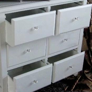 

30mm Diamond Clear Crystal Glass Door Pull Drawer Cabinet Furniture Accessory Handle Knob Screw 10 PCS