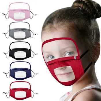 

5PCS Children Faceshield Washable Reusable Mouth Covering With Filter And Detachable Eye Shield Dustproof Mascarillas#Y5