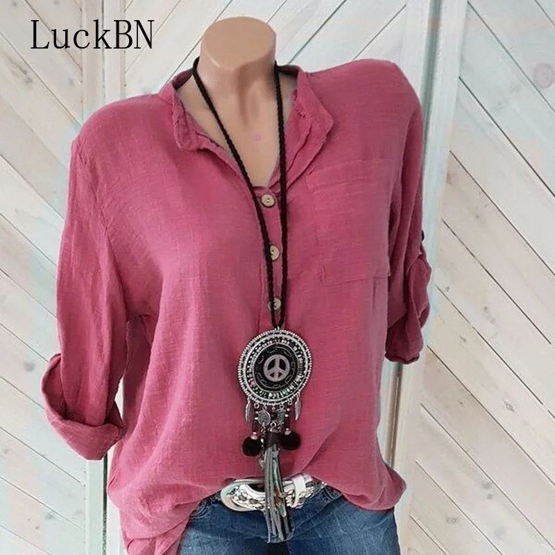 

Women V-Neck Large size 5XL Chiffon Long Sleeve Casual Blouse Summer Autumn Shirts Solid Color Formal Shirt Botton Blouse Female