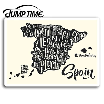 

Jump Time for Spain Spanish Map Vinyl Stickers Sticker Laptop Luggage Gift Truck Window Bumper Decal Waterproof Accessories
