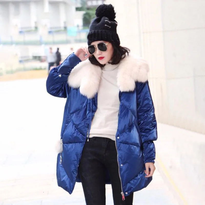 TWOTWINSTYLE лоскутный мех Drawstring женское хлопковое пальто с круглым вырезом Фонарь длинный рукав молния толстые парки женские зима