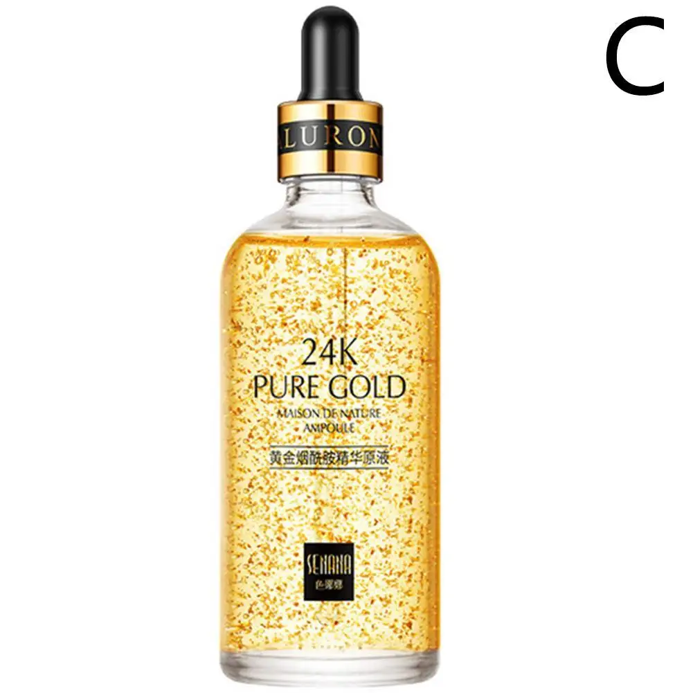 100ml 24K Золотая Сыворотка для лица против морщин укрепляющий никотиamотбеливающий Увлажняющий Осветляющий крем уход за кожей - Вес нетто: 100ml