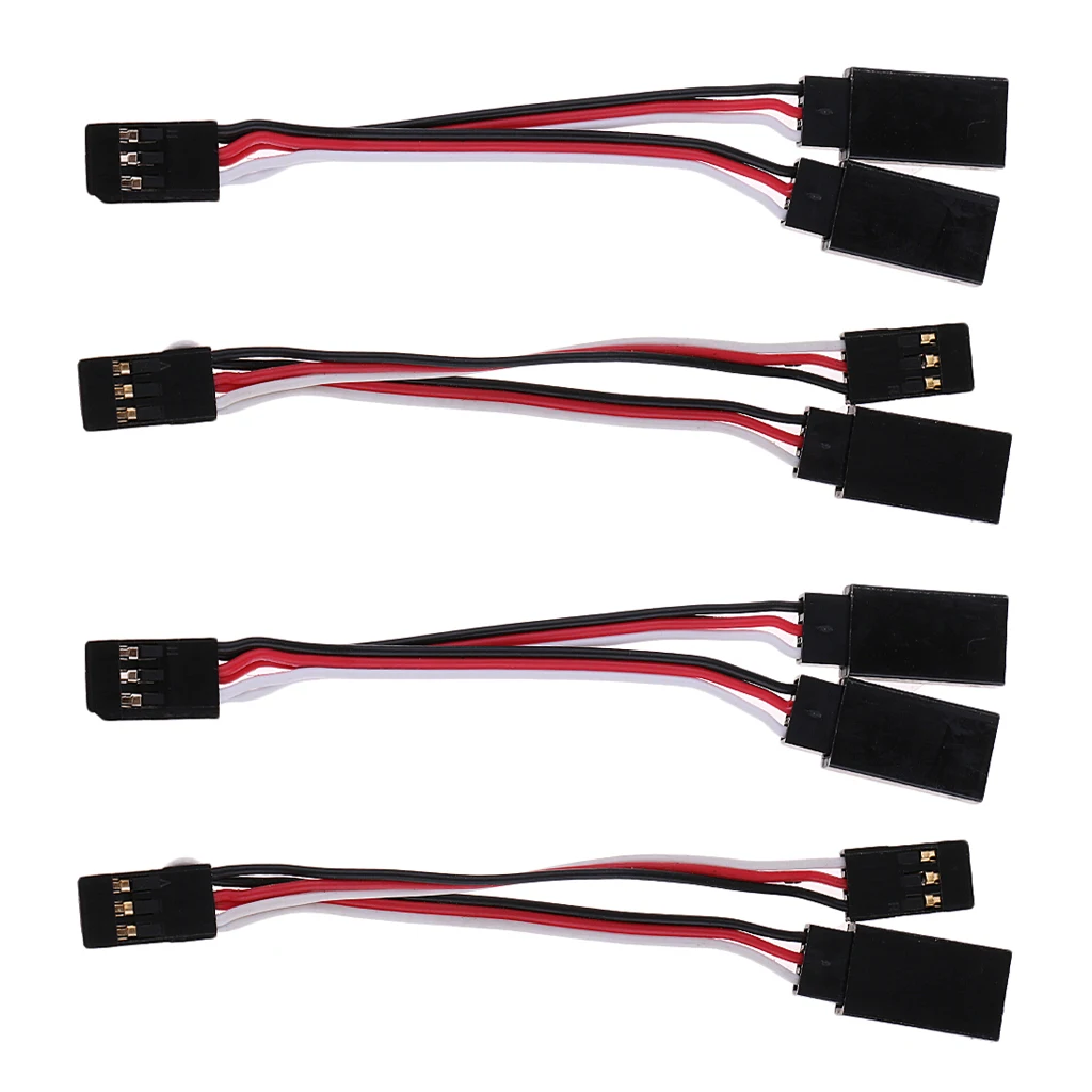 4x Y-Harness Male Female Plug 2 In 1Charge Cable For Futaba JR Replacement
