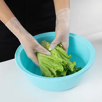 

Food Grade 100Pcs Blue Isolation Service PVC Gloves Powder Free Protection Touch Screen Disposable Gloves Home Clean Durable