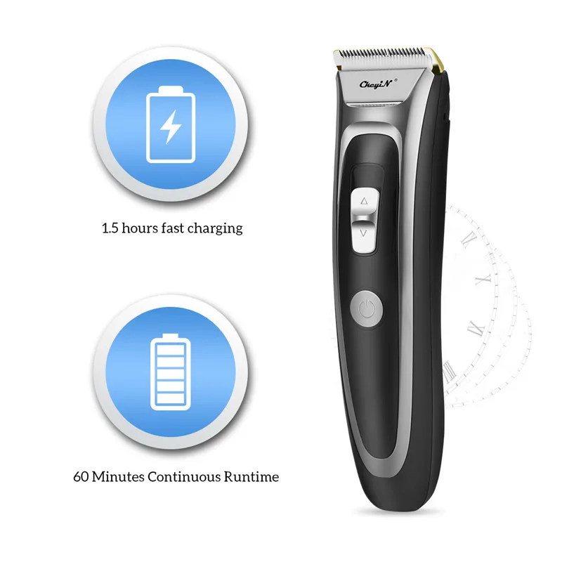 Professional Hair Clipper LCD Digital Rechargeable Hair Trimmer Men Cordless Shaving Electric Hair Cutter With 6 Limit Combs 33