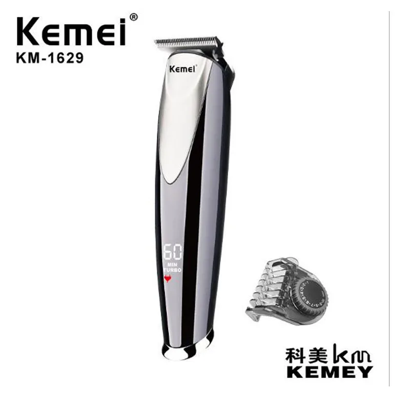 Kemei триммер для волос KM-1629 электрическая машинка для стрижки волос Машинка для стрижки волос 10 в 1 предельная Регулировка гребня перезаряжаемый ЖК-дисплей