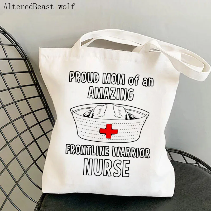 

Women Shopper bag warrior Nurse Printed Kawaii Bag Harajuku Shopping Canvas Shopper Bag girl handbag Tote Shoulder Lady Bag
