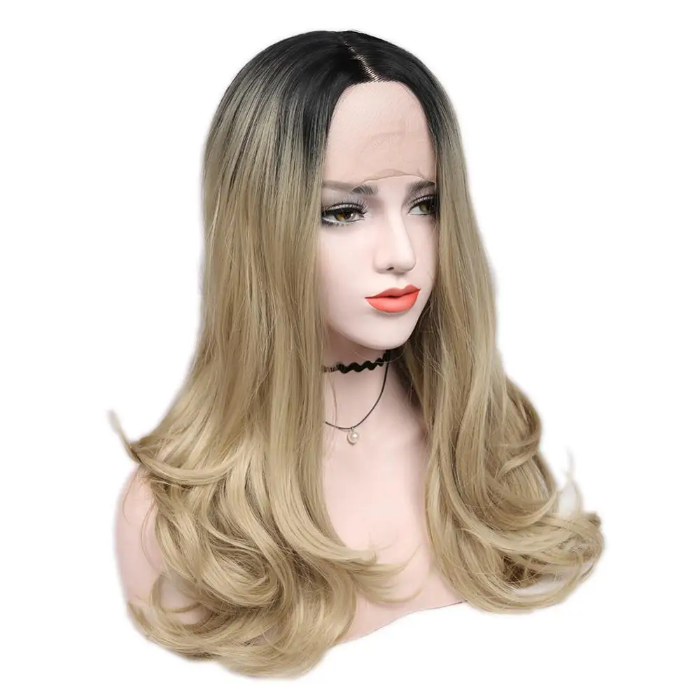 Парик FAVE Lace Front светло коричневый блонд Омбре цвета 1 8*10 5 длинные волнистые