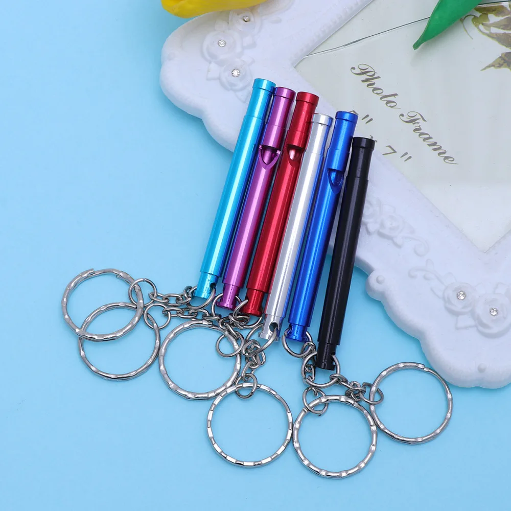 

6pcs Practical Aluminium Alloy Whistle EDC Tool Fashion Survival Whistle Referee Survival Whistle for Climbing