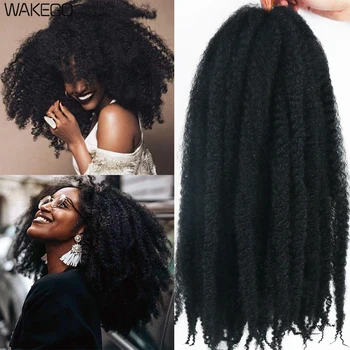Wakego Hair Marley Braid Hair for Twists Afro Kinky Curly Marley Twist Crochet Hair Synthetic Ombre Braiding Hair Extensions 1