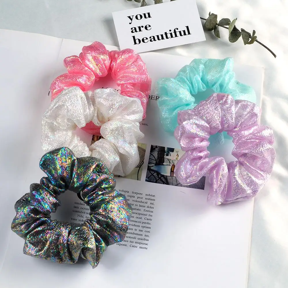 

Ruoshui Woman Sequin Hair Ties Shining Scrunchies Girls Rubber Band Elastic Hairband Women Hair Accessories Ponytail Holders