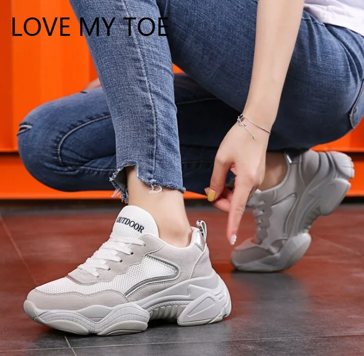 2019 модные весенние повседневные кроссовки с дышащей сеткой Chaussure Femme спортивная
