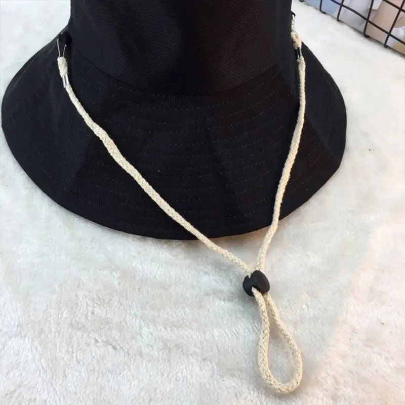 Women Men Reversible Cotton Floppy Sun Hat Contrast Color Wide Brim UV Protection Beach Bucket Cap With Detachable Chin Strap