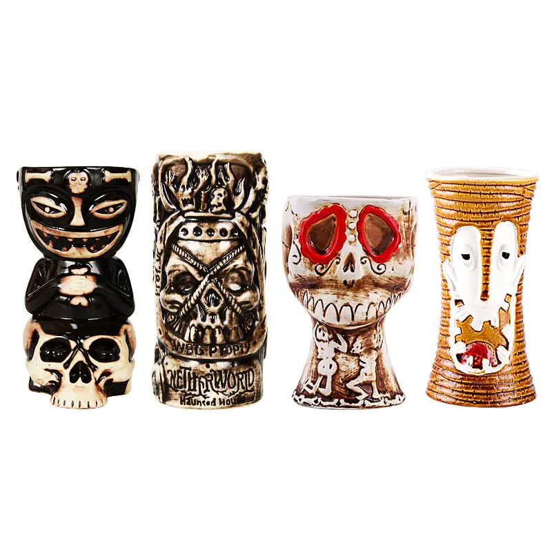Гавайские Тики-бокалы бокал для коктейлей пивная кружка для напитков SKULLMug керамические Тики-бокалы отлично подходят для коктейли Напитки
