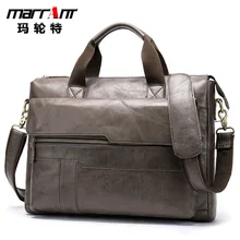 First Layer Cowhide Business Computer Portable Briefcase Men's Vintage Leather Handbag in Stock