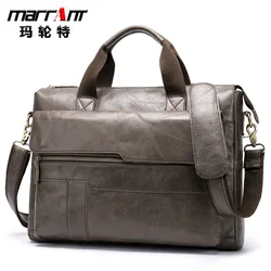 First Layer Cowhide Business Computer Portable Briefcase Men's Vintage Leather Handbag in Stock