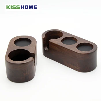 

Beech Walnut Wood Espresso Distributor Mat Coffee Tamper Stand Support Base Rack Barista Tools Accessories