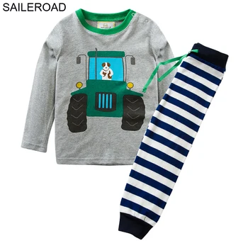 

SAILEROAD Boys Sports suits for Children Clothing Sets Animal Dogs Drive Car Applique Baby Clothes Autumn Kids Outfits Suits