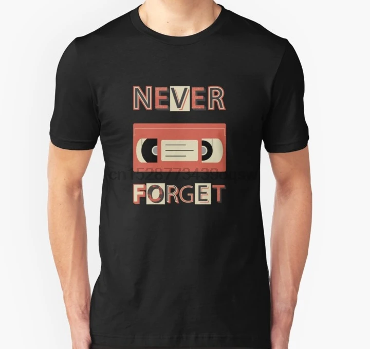 Мужская футболка VHS Never Forget Cassette Tape Ретро Винтажная унисекс с принтом Футболки |