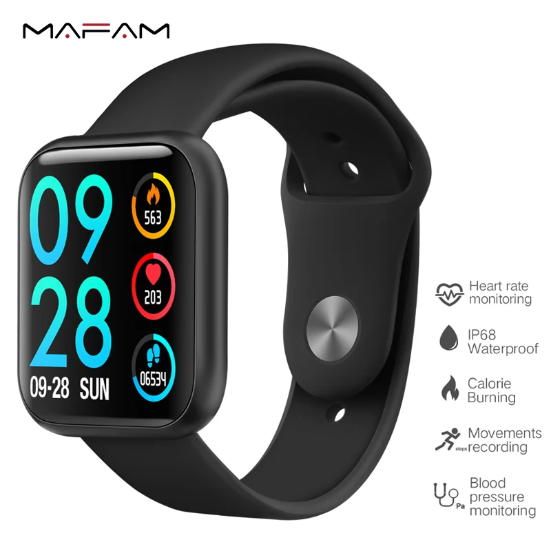 

MAFAM P80 Smart Watch Men Waterproof Full Screen Touch Clock Heart Rate Healthy Monitor Multi-Languages Smartwatch For Swimming