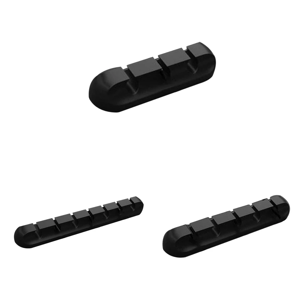 3 5 7 Slots Desktop Cable Clips Tidy Management Wire Organizer Winder Self Adhesive Organizing Home Office Mouse USB PC Charging