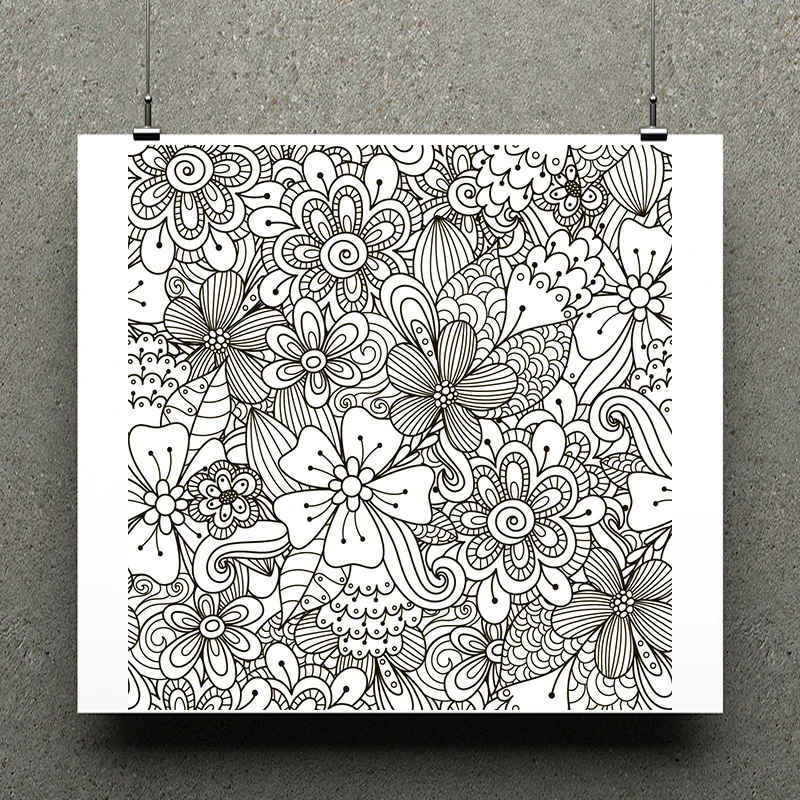 

AZSG Blooming Wild Flower Background Clear Stamps For Scrapbooking DIY Clip Art /Card Making Decoration Silicone Stamps Crafts
