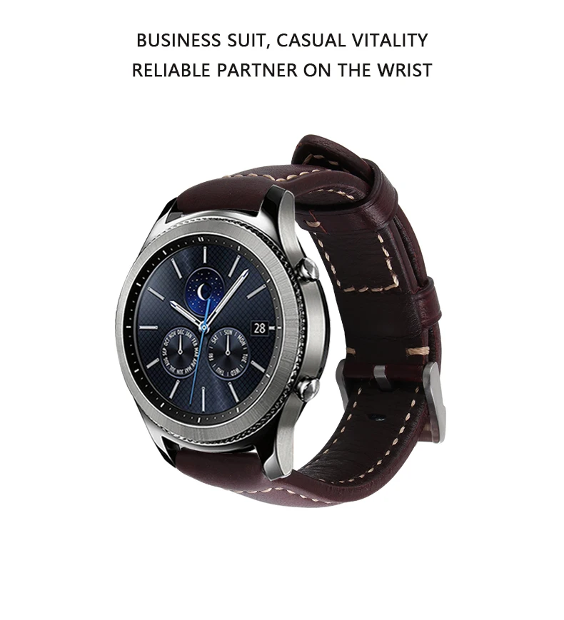 Italian Genuine Leather Watchband 22mm Quick Release for Samsung Gear S3 Classic Frontier Gear 2 Neo Live Watch Band Wrist Strap