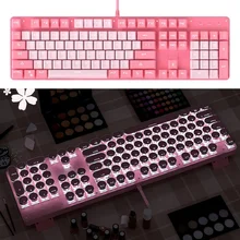 

Wired Mechanical Keyboard RGB LED Light PBT Gaming Mechanical Keyboard For Computer Laptop Replacement Keyboard Pink