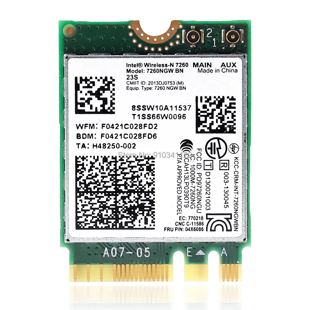 

7260ngw BN NGFF WLAN карта 04W3830 / 04X6009 / 04X6086 Intel Wireless-N 7260BN + BT 4,0 для lenovo Thinkpad T440 W540 L440 T450P